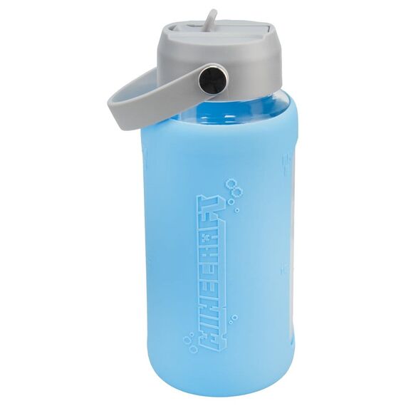 Minecraft Glass Water Bottle with Sleeve