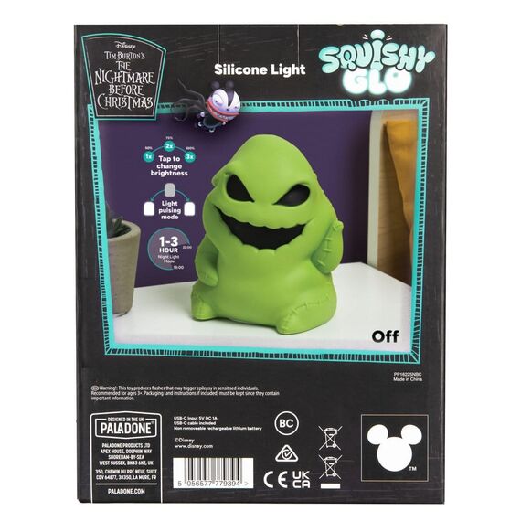 Nightmare Before Christmas SquishyGlo Silicon Light Oogie Boogie Rechargeable 16 cm