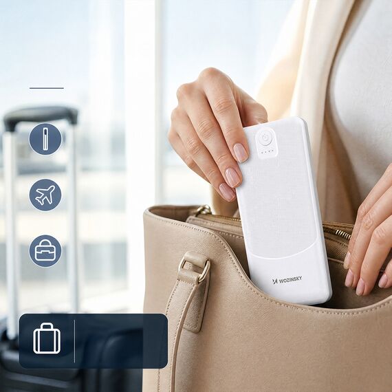 Powerbank Wozinsky Wpower WPBBK-3 10000 mAh 10W 2x USB-A 2A - white
