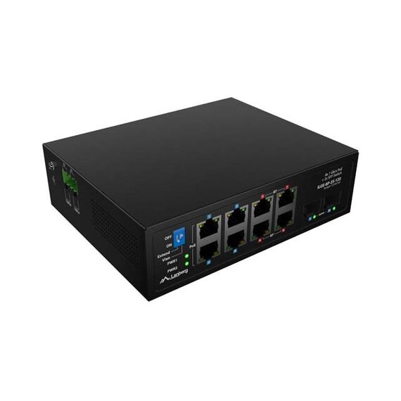 LANBERG ILGE-8P-2S-120 LIGHT INDUSTRIAL POE SWITCH 4XBT 4XAT 2XSFP DIN GIGABIT ETHERNET