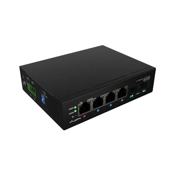 LANBERG ILGE-4P-2S-90 LIGHT INDUSTRIAL POE SWITCH 1XBT 3XAT 2XSFP DIN GIGABIT ETHERNET