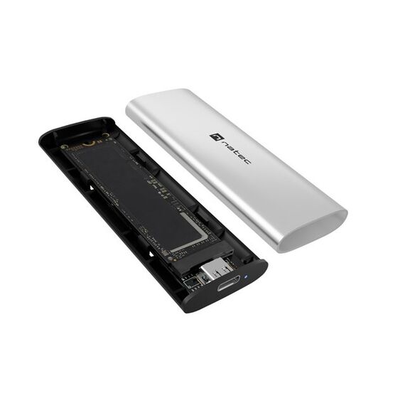 NATEC RHINO M.2 NVME LITE EXTERNAL SSD ENCLOSURE USB-C 3.2 GEN 2 ARCTIC SILVER