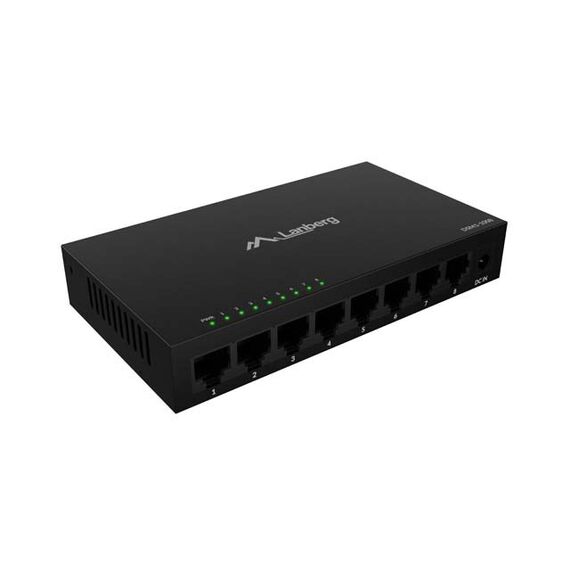 LANBERG DSM1-1008 SWITCH 8X 1GB/S UNMANAGED GIGABIT ETHERNET DESKTOP 12V (METAL CASE)