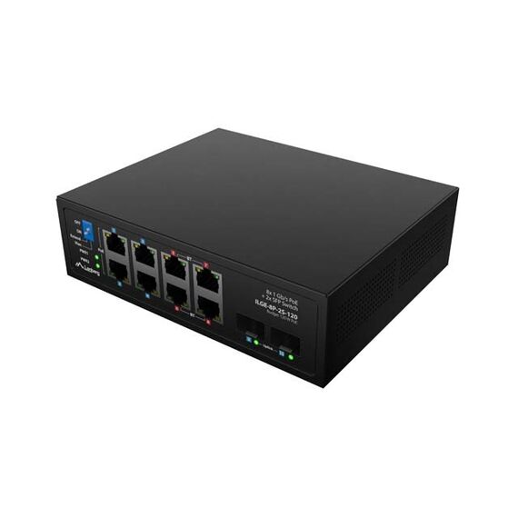LANBERG ILGE-8P-2S-120 LIGHT INDUSTRIAL POE SWITCH 4XBT 4XAT 2XSFP DIN GIGABIT ETHERNET