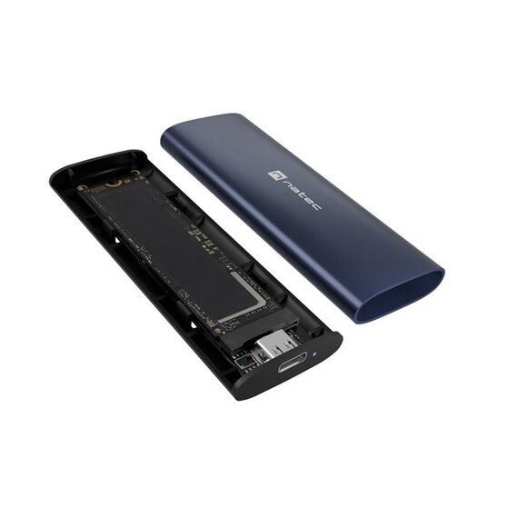 NATEC RHINO M.2 NVME LITE EXTERNAL SSD ENCLOSURE USB-C 3.2 GEN 2 STEEL NAVY
