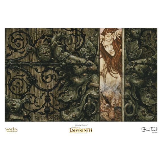 Labyrinth (1986) Printed Art Sarah and Hoggle Navigate the Labyrinth Limited Edition 30 cm