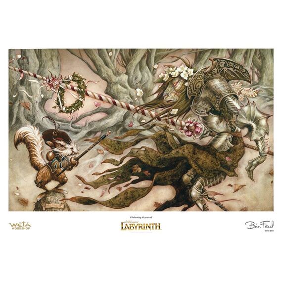 Labyrinth (1986) Printed Art The Knight Who Never Yields Limited Edition 30 cm