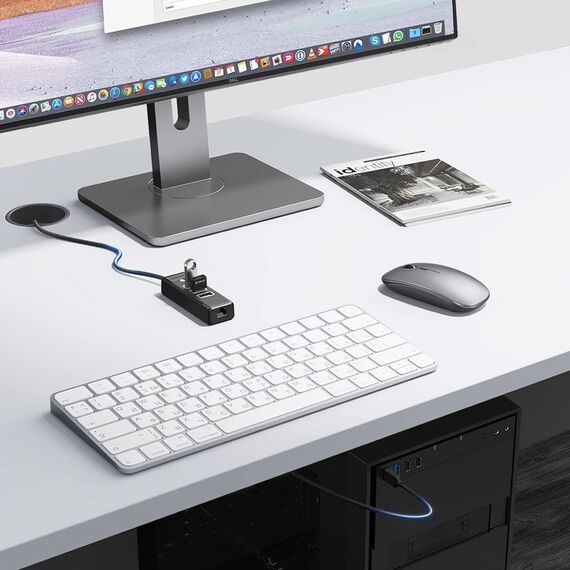 Orico PW3UR25-U3 USB Hub 4-Port 3x USB-A 3.0 1x RJ45 2.5G Ethernet 0.15m - Black