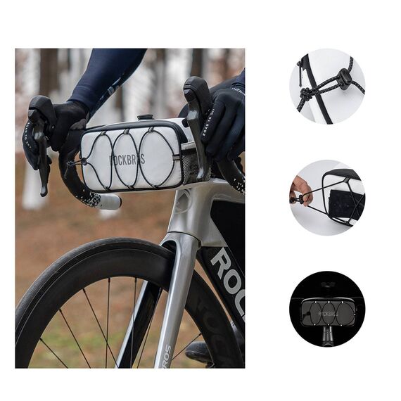 Torba na kierownicę 1,9L Rockbros TL001 ROAD TO SKY wodoodporna – biała