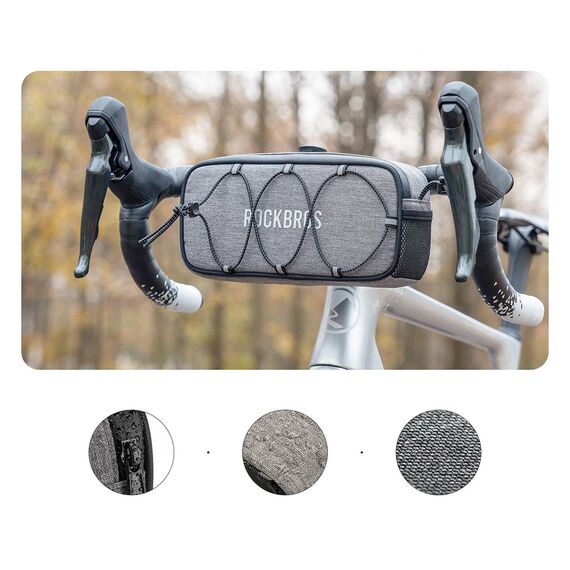 Torba na kierownicę 1,9L Rockbros TL001 ROAD TO SKY wodoodporna – szara