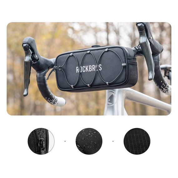 Torba na kierownicę 1,9L Rockbros TL001 ROAD TO SKY wodoodporna – czarna