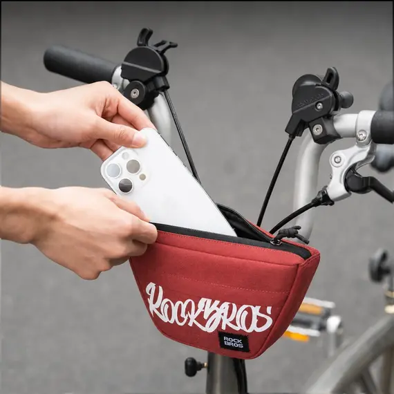 Torba na kierownicę Rockbros G011 Flash Journey – trapezoidalna, czerwona