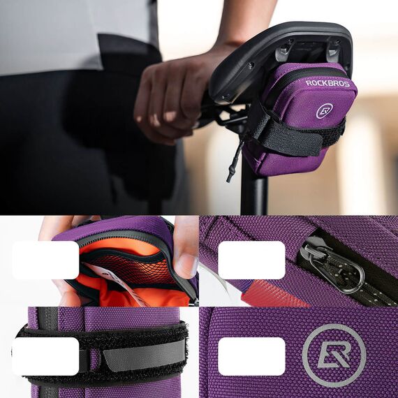 Torba podsiodłowa Rockbros F006 mała, kolor fioletowy