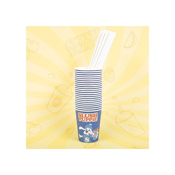 Slush Puppie Paper Cups (x 20) & Straws / Gadgets