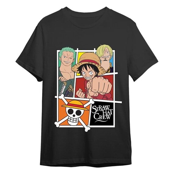 One Piece T-Shirt Straw Hat Crew Grey Size XXL