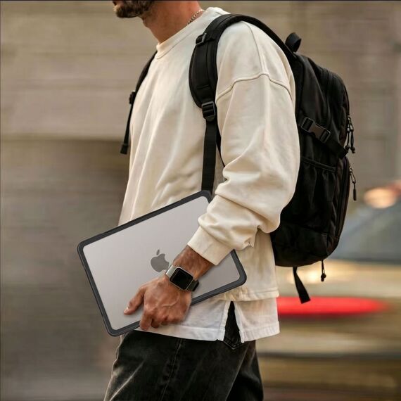 Tech-Protect Velar Case for MacBook Air 13" 2023 / 2024 / 2025 / 2026 - Transparent Black