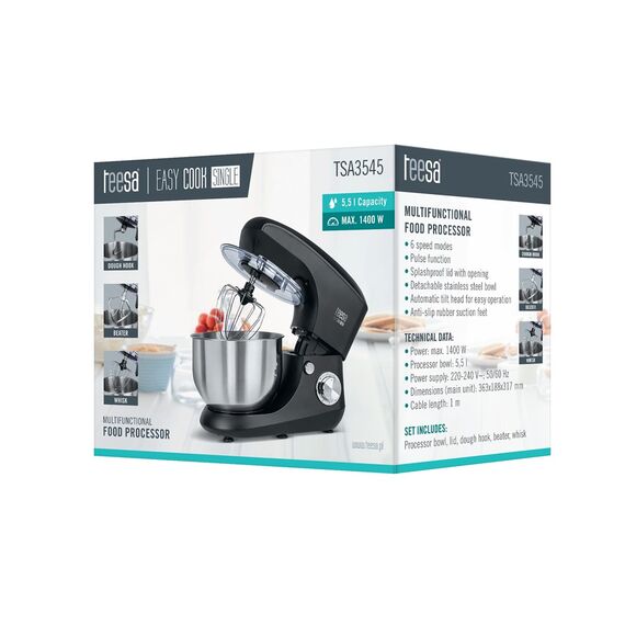 Teesa food processor EASY COOK SINGLE Black