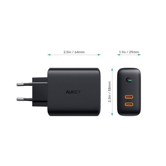 AUKEY PA-D2 mobile device charger 36W Black Indoor