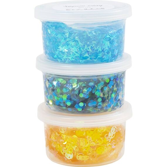 Creativ Company - Sequin Clay, blue/green harmony, 3x60 g/ 1 pack (787481) / Toys