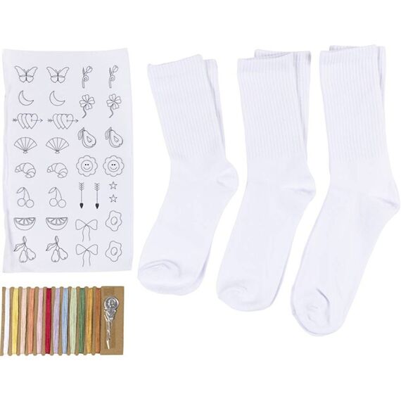 DIY Kit - Craft Kit Embroidery, socks, white, 1 pack (9772641) / Toys