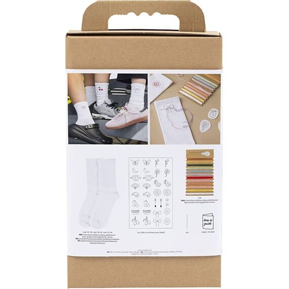 DIY Kit - Craft Kit Embroidery, socks, white, 1 pack (9772641) / Toys