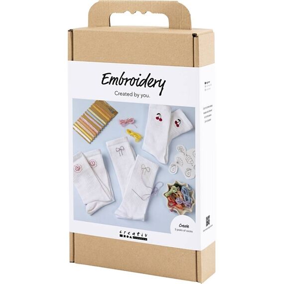 DIY Kit - Craft Kit Embroidery, socks, white, 1 pack (9772641) / Toys