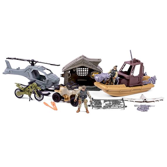 Special Forces - Military set including boat, helicopter, ATV and accessories (520374) / Toys