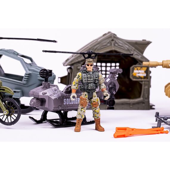 Special Forces - Military set with tank, helicopters, motorbikes and accessories (520373) / Toys