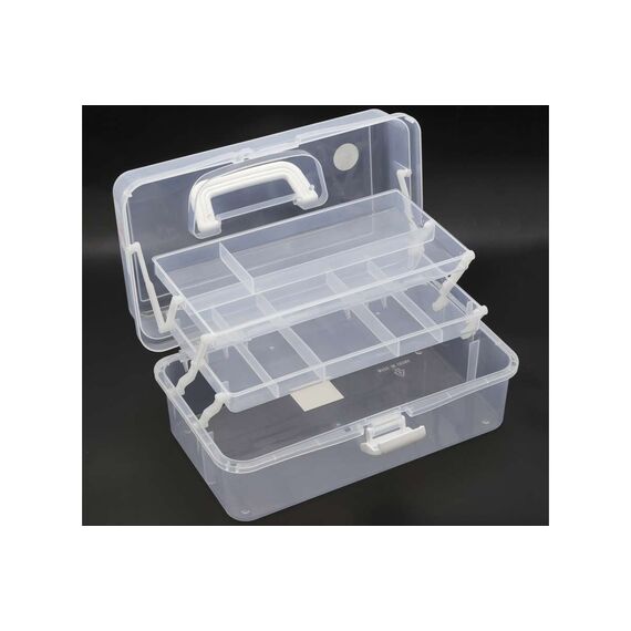 TOYMAX - Storage box with 2 shelves, 31 x 14.2 x 17.5 cm, clear (714225) / Toys