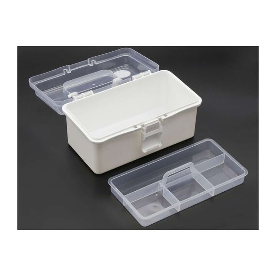 TOYMAX - Storage box with insert, 20x10x10cm, white/clear (714222) / Toys