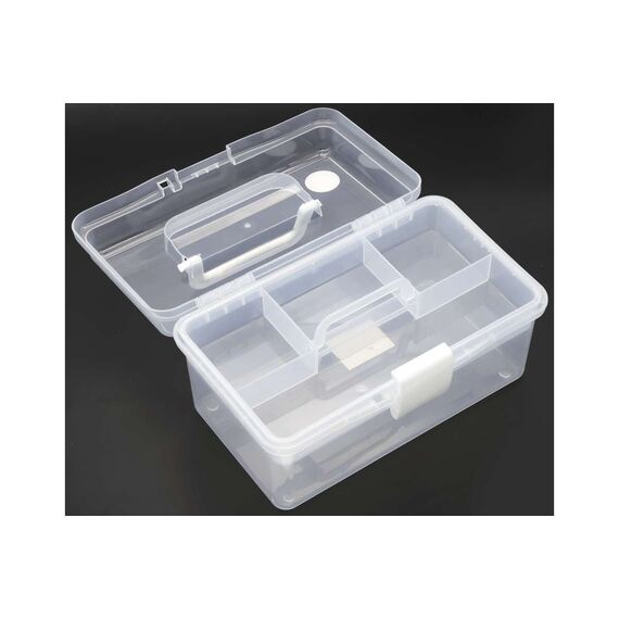 TOYMAX - Storage box with insert, 25.5 x 13.5 x 14.5 cm, clear (714223) / Toys
