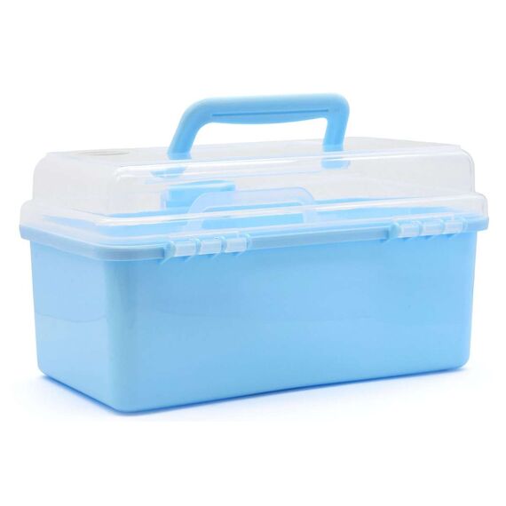 TOYMAX - Storage box with insert, 25.5 x 13.5 x 14.5 cm, light blue (714224) / Toys