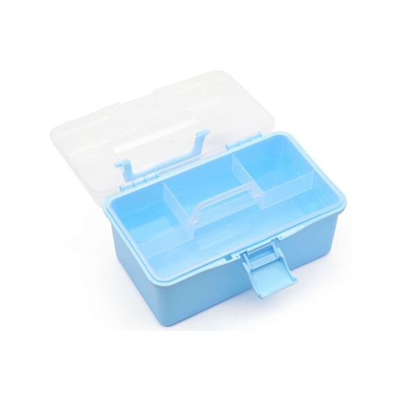 TOYMAX - Storage box with insert, 25.5 x 13.5 x 14.5 cm, light blue (714224) / Toys