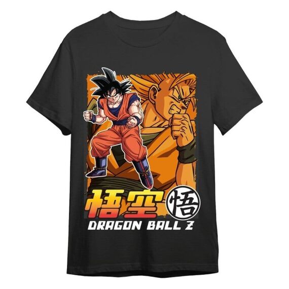 Dragon Ball Z T-Shirt Goku & Super Saiyan Black Size M