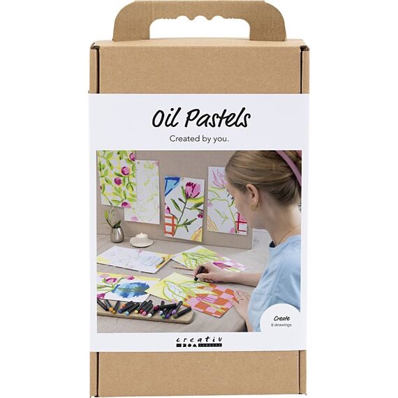 DIY Kit - Craft Kit Oil Pastels, flowers, assorted colours (9772631) / Toys