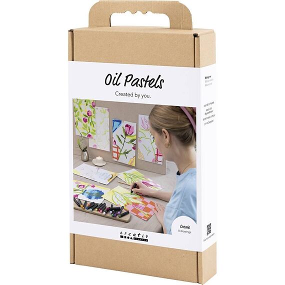 DIY Kit - Craft Kit Oil Pastels, flowers, assorted colours (9772631) / Toys
