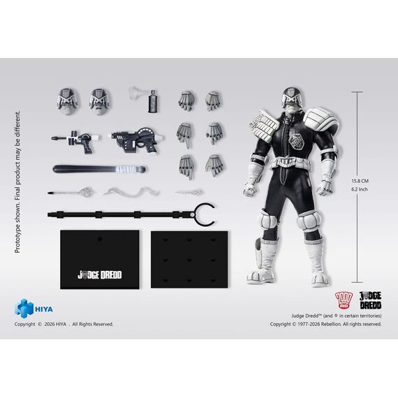 Judge Dredd Exquisite Super Action Figure 1/12 Judge Dredd Black & White Ver. 15 cm