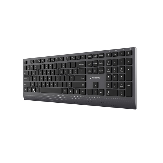 Gembird KB-MCH-06 Slim wired multimedia keyboard with Type-C adapter, US layout, black