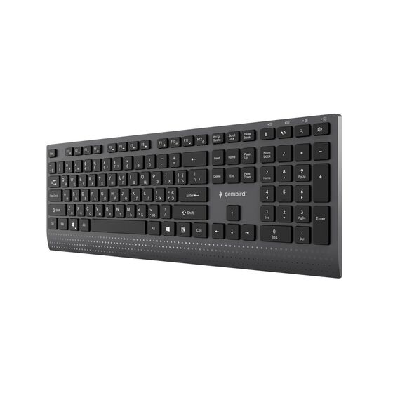 Gembird KB-MCH-06-CYRL Slim wired multimedia keyboard with Type-C adapter, Cyrillic layout, black