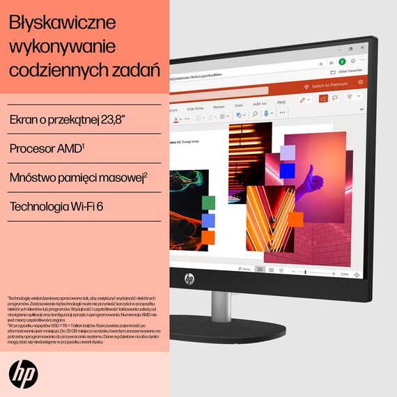 HP 24-cr0332nw AMD Ryzen™ 7 7730U 60.5 cm (23.8") 1920 x 1080 px All-in-One PC 16 GB DDR4-SDRAM 512 GB SSD Windows 11 Home Wi-Fi 6 (802.11ax) White