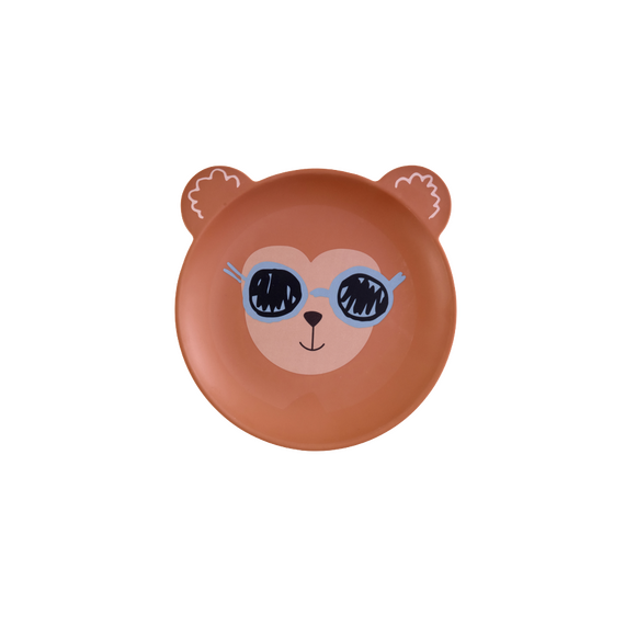 Rice - Kids Plate - Monkey Print - Mat Finish / Baby and Children