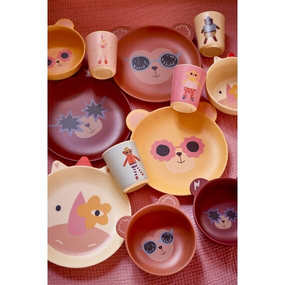 Rice - Melamine Kids Bowl with Monkey Print - Mat Finish - 350 ml / Baby and Children