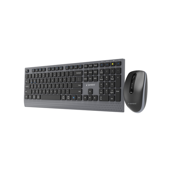Gembird KBS-WPS-02 Dual-mode slim wireless desktop set, 2.4G+BT, US layout
