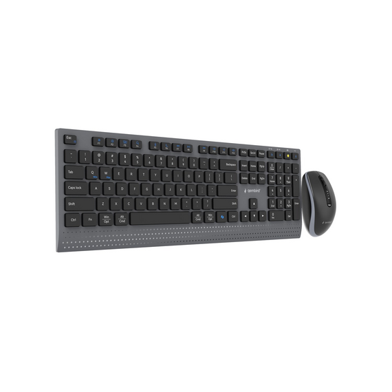 Gembird KBS-WPS-02 Dual-mode slim wireless desktop set, 2.4G+BT, US layout