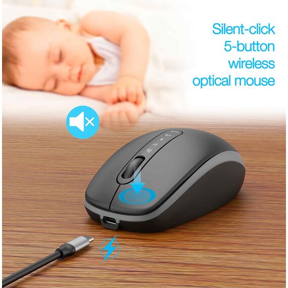 Gembird KBS-WPS-02-CYRL Dual-mode slim wireless desktop set, 2.4G+BT, RU layout