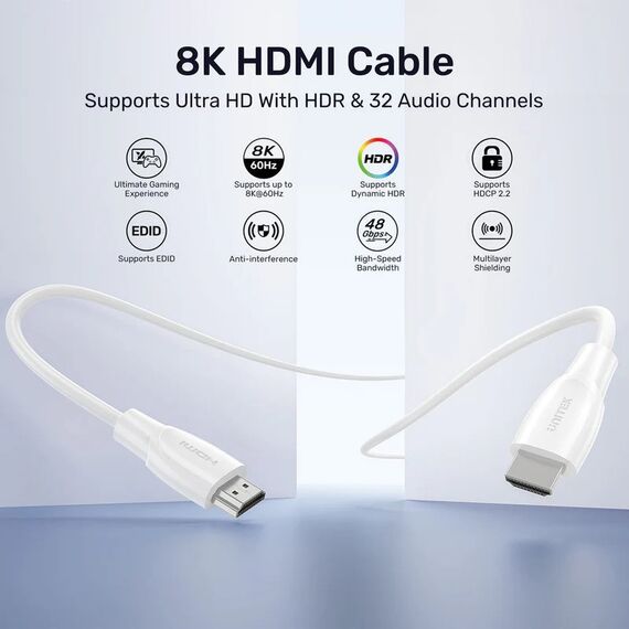 UNITEK HDMI 2.1 8K HDR Cable White 1.5 m