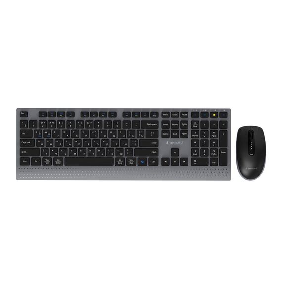 Gembird KBS-WPS-02-CYRL Dual-mode slim wireless desktop set, 2.4G+BT, RU layout