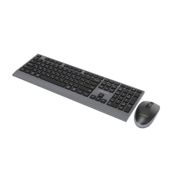 Gembird KBS-WPS-02-CYRL Dual-mode slim wireless desktop set, 2.4G+BT, RU layout