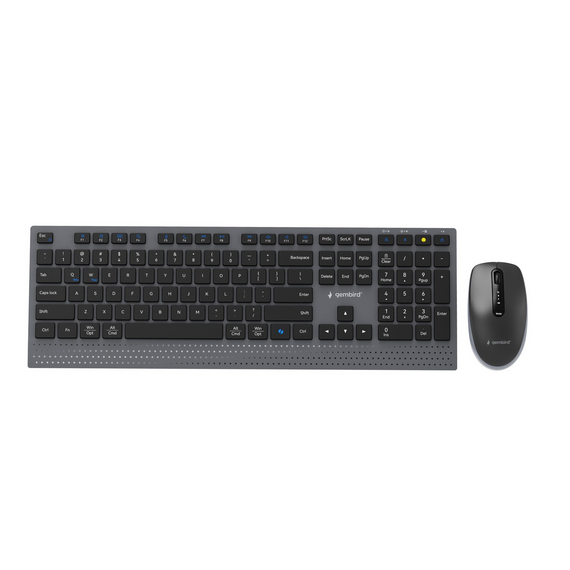 Gembird KBS-WPS-02 Dual-mode slim wireless desktop set, 2.4G+BT, US layout