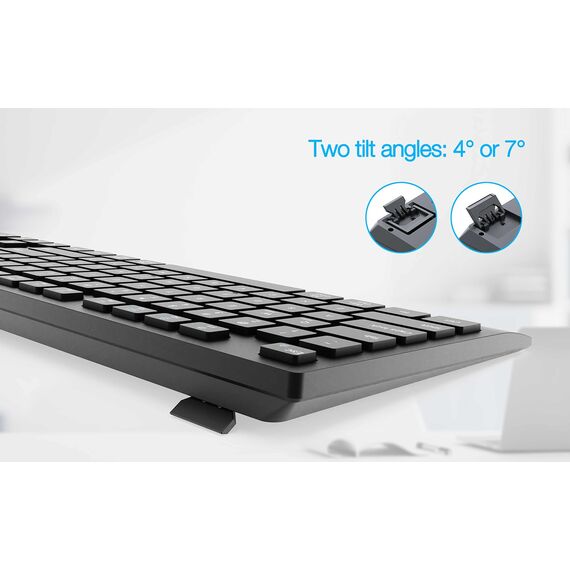 Gembird KBS-WPS-02 Dual-mode slim wireless desktop set, 2.4G+BT, US layout